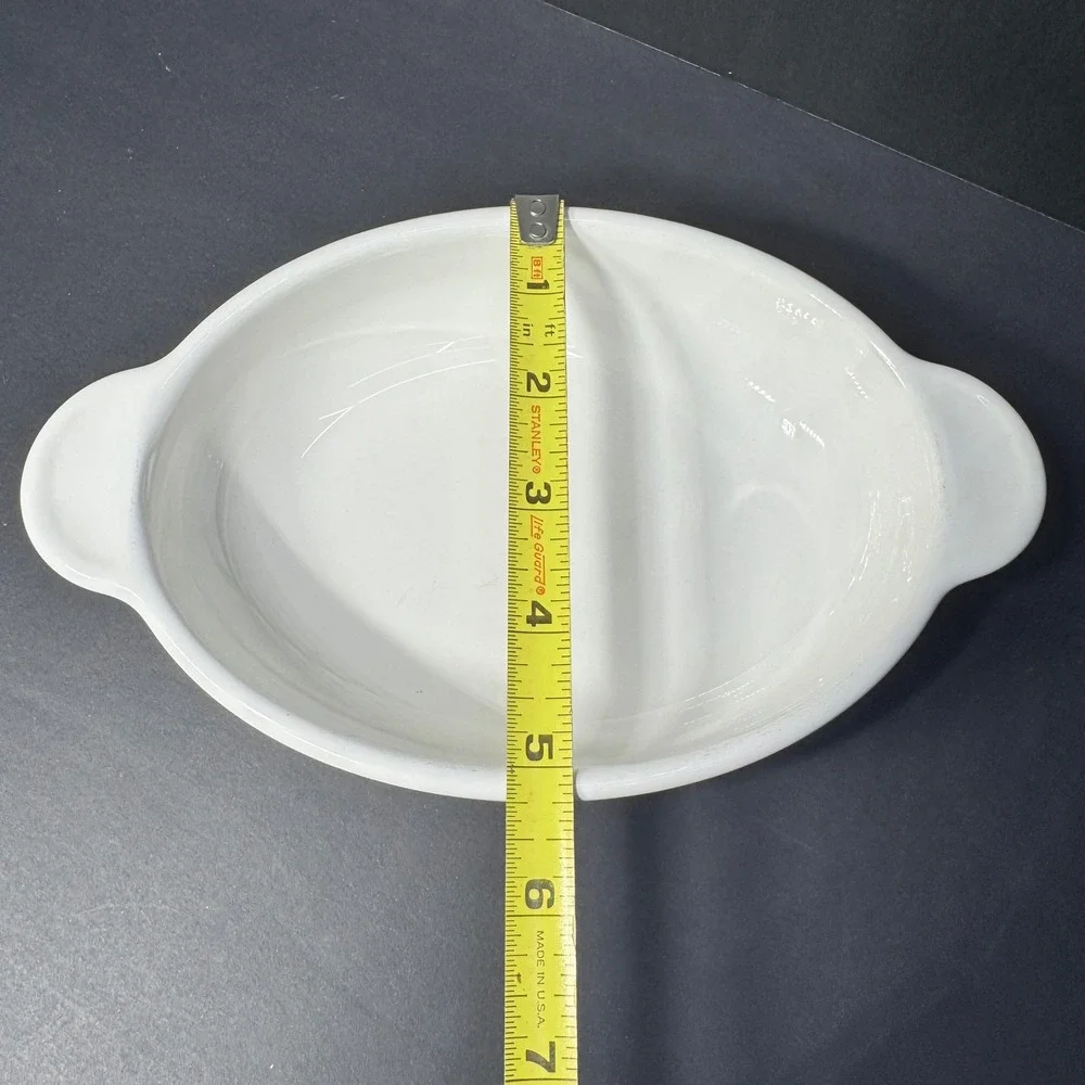 Corning Ware VTG P-14-B‎ White Oval Baking Gratin Dish 14oz. Oven Microwave Safe